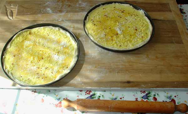 La torta di riso pronta per il forno