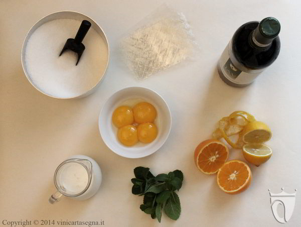 Ingredienti per la Mousse al vino bianco di Gavi
