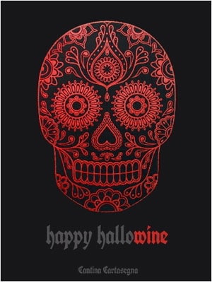 Etichette vino scaricabili Halloween - Total Black